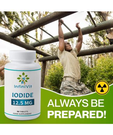 InfiniVit High Potency Iodine Tablets - 90 Vegan Tablets with Lugol's Iodine & Potassium Iodide - Buy Online on GoSupps.com