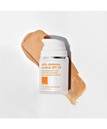 LATHER Daily Defense Mineral SPF 50 - Tinted Sunscreen for Face - 2 Fl Oz - Buy Online on GoSupps.com