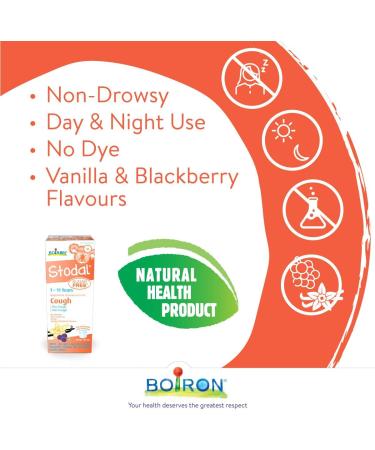 Boiron Stodal Children's Sugar-Free 125ml Vanilla & Blackberry Flavours Homeopathic Medicine for Dry & Wet Cough - Buy Online on GoSupps.com