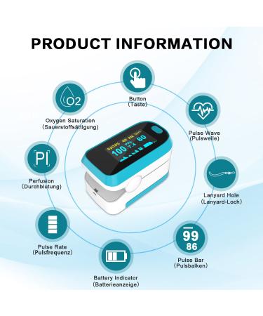 Buy MomMed Pulse Oximeter - Accurate SPO2 & Pulse Measurement for All Ages | OLED Display & Alarm | Fast International Shipping - Buy Online on GoSupps.com