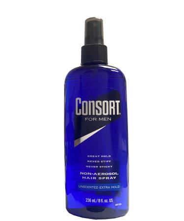 Consort For Men Hair Spray Non-Aerosol Unscented Extra Hold 8 oz (Pack of 5)