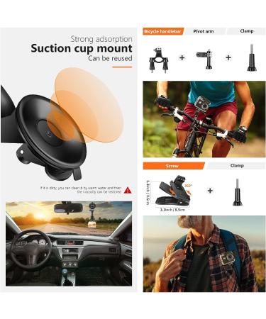 50-in-1 Action Camera Accessories Kit for GoPro, Insta360, DJI, Xiaomi, APEMAN, AKASO, Campark - Upgraded Bundle for Hero 11/10/9/8/7/6/5/4, Max, Fusion - Buy Online on GoSupps.com