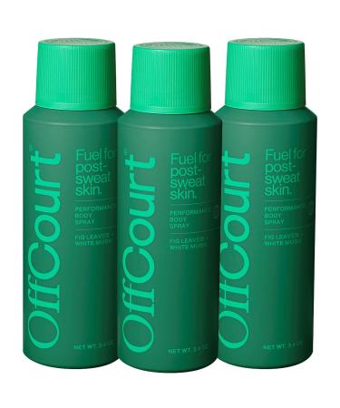 OffCourt - Natural Deodorant Body Spray for Men and Women - Aluminum Free - Whole Body Deodorant for Women and Men - Clean Fig Leaves and White Musk Scent 3.4 Ounce (Pack of 3) Fig Leaves + White Musk 3.4 Ounce (Pack of 3)
