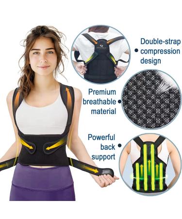 Adjustable Posture Corrector for Men & Women - Shoulder Straightener to Elevate Posture | Daily Alignment Boost (Large - Buy Online on GoSupps.com