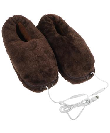 Partykindom Electrical heated USB house shoes for women and men soft and comfortable foot warmers electrically heated plush shoes Heated foot warmers warm winter shoes for adults