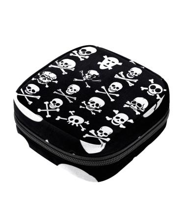 Guantierendiy Sanitary Napkin Storage Bag Portable Period Bag for Women Teen Girls Skull Print Pattern Menstrual Cup Pouch Nursing Pad Holder (Multicolor) Color 7