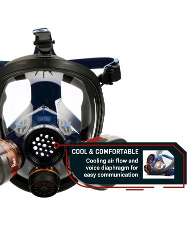 Parcil Distribution PD-101 Full Face Organic Vapor Respirator | ASTM Tested | Double Activated Charcoal Filter | Industrial Grade Quality | Manufacturer Warranty - Buy Online on GoSupps.com