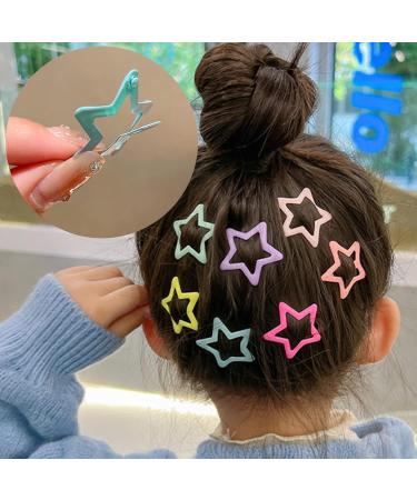 12Pcs Star Clips for Hair - Non-slip Metal Snap Barrettes in 6 Colors | Cute Star Shape Cartoon Hair Barrettes for Toddlers, Baby Girls, Kids, and Women - Hair Accessories - Buy Online on GoSupps.com