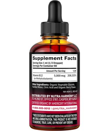 NUTRAHARMONY Organic Mullein Drops & Vitamin B12 Drops - Buy Online on GoSupps.com