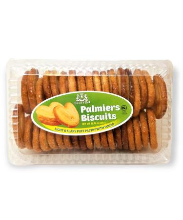 Belevini Palmiers Biscuits 350g - Light Flaky Puff Pastry, Kosher & Sweet - Pack of 3 - Buy Online on GoSupps.com