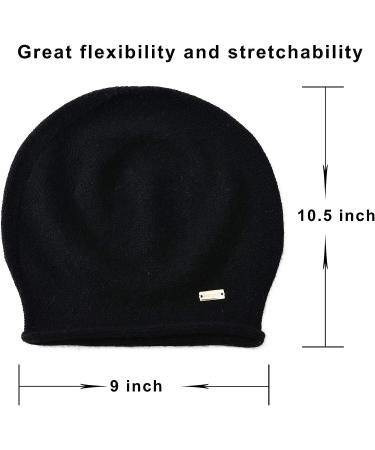 Jaxmonoy Cashmere Slouchy Knit Beanie Hat for Women - Winter Soft Warm Black Skull Cap - Buy Online on GoSupps.com