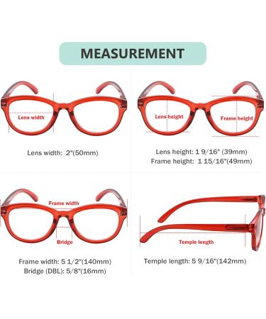 Eyekepper Cat Eye Reading Glasses for Women - Oversize Red Readers +2.75 Magnification - Buy Online on GoSupps.com