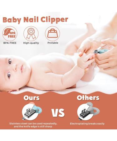 Baby Nail Clipping Set & Manicure Kit - Cute Case Perfect Gift for New Moms | Pink Fingernail & Toenail File - Buy Online on GoSupps.com