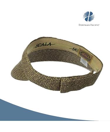 Scala Women's Paper Braid Visor in Coffee/Black - One Size - Buy Online on GoSupps.com