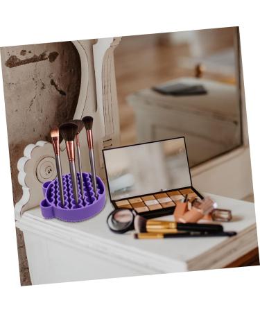 Ipetboom 2 1 Makeup Brush Cleaning Pad Scrubber Silicone Makeup Brush Silicone Holder 2 in 1 Brush Cleaner Pad Makeup Brush Holder Brush Storage Holder Silicone Brush Cleaner 11X10cm Purple - Buy Online on GoSupps.com