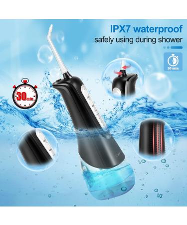 Water Dental Flosser | Portable IPX7 Waterproof Oral Irrigator - 3 Modes for Teeth & Braces Care (Black) - Travel & Home Use - Buy Online on GoSupps.com