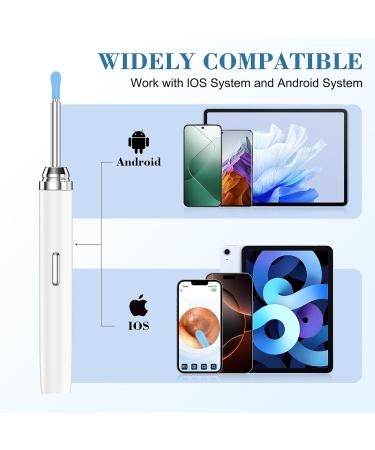 Earwax Removal Tool with 1080p Camera Ear Cleaner with 6 LED Light and Replacement Tips Ear Cleaning kit with Otoscope White - Buy Online on GoSupps.com