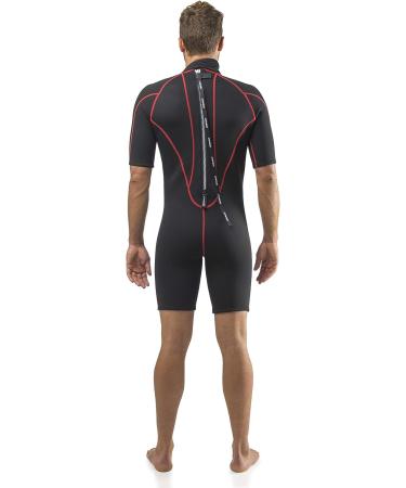 Cressi Men's Shorty Wetsuit 2.5mm Premium Neoprene XX-Large - Black/Red - Buy Online on GoSupps.com