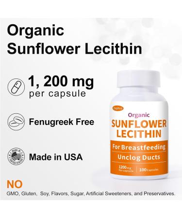 Euphea Sunflower Lecithin Breastfeeding Sunflower Lecithin Capsules Supports Clogged Milk Ducts Steady Milk Supply & Mastitis Sun Flower Lecithin for Pumping Moms 100 Capsules - Buy Online on GoSupps.com
