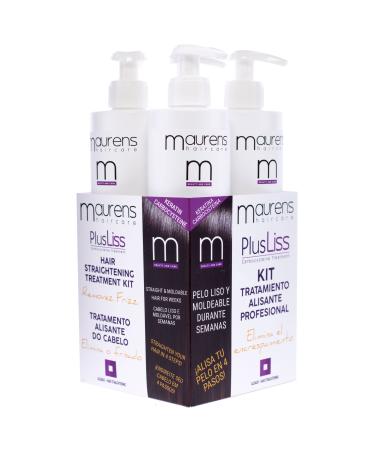 MAURENS Maurens PlusLiss Brazilian Hair Straightening Treatment with Keratin and Carbocysteina Natural and Long-Lasting Straightening Volume Control Professional Kit 4 x 500 ml