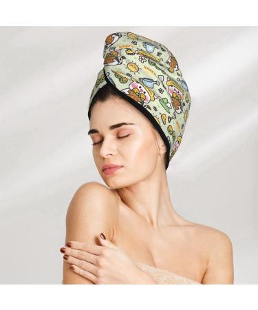 Cute Cow Microfiber Hair Towel Wrap - Soft Absorbent Coral Velvet Quick Dry Cap for Long & Curly Hair - International Shipping Available - Buy Online on GoSupps.com