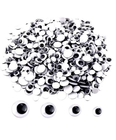 Upins 1000 Pcs Black Wiggle Googly Eyes with Self-Adhesive, 6mm 8mm 10 mm 12mm Mixed Packaging - Buy Online on GoSupps.com