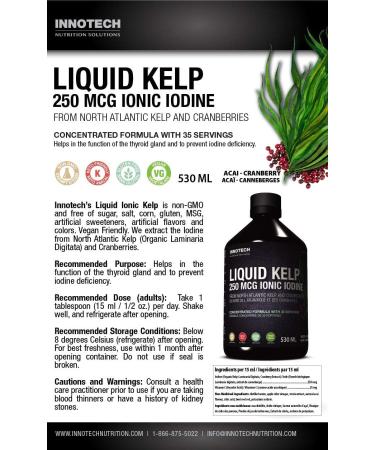 Innotech Nutrition Liquid Ionic Kelp Acai Flavor 530ml - Premium Organic Supplement - Buy Online on GoSupps.com