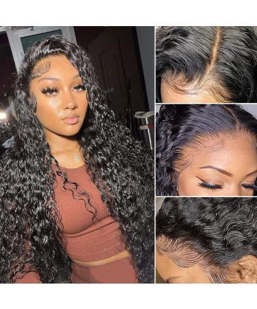 24 Inch Brazilian Virgin Deep Wave Lace Front Wig for Black Women - 180% Density, Pre Plucked with Baby Hair, Natural Color - 4x4 Closure - Buy Online on GoSupps.com