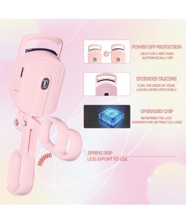 Heated Eyelash Curler - JINCUIY Quick Rechargeable Eyelash Curler with 3 Temperature Levels & Anti-Scalding Design - Long-Lasting Curl (Pink-FS01 - Buy Online on GoSupps.com