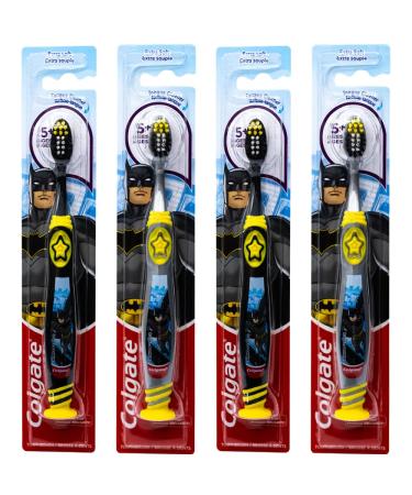 Colgate Batman Toothbrush for Children with Suction Cup Kids 5+ Years Old Extra Soft - Pack of 4 - Buy Online on GoSupps.com