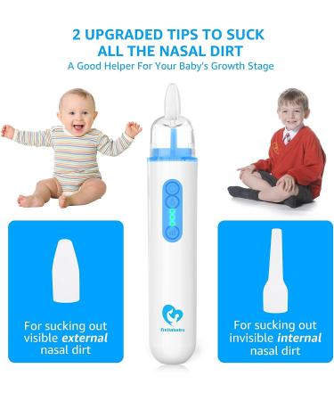 Bellababy Baby Nasal Aspirator | Rechargeable Nose Sucker with 3 Suction Levels and Light Function | Anti-Backflow | Portable Carrying Bag | Mute Operation (Dark Blue) - Buy Online on GoSupps.com