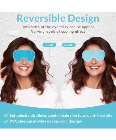 MIVORA Cooling Gel Mask for Puffy Eyes - Hot Cold Therapy for Migraine, Dark Circles, Sinus Pain - Reusable and Soothing - Light Blue - Buy Online on GoSupps.com