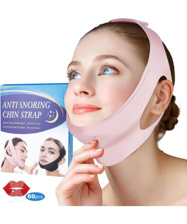Adjustable Anti-Snoring Chin Strap for CAPA Users with 60 pcs Mouth Tape - Pink - Buy Online on GoSupps.com
