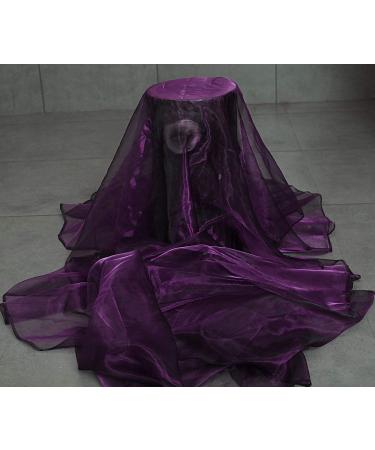 MDS 5 Yard Dark Purple Sheer Organza Fabric Bolt for Wedding Dress & Crafts - Buy Online on GoSupps.com