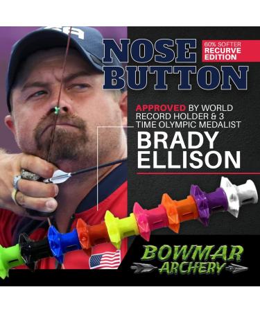 Bowmar Archery Nose Button Recurve Edition | Lightweight & Consistent Anchor Point | Two Sizes Included | Black - Buy Online on GoSupps.com