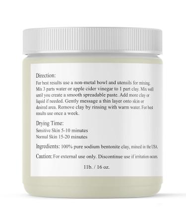 Plant Guru Indian Healing Clay 1 lb - 100% Natural Bentonite Clay Powder - Deep Pore Cleansing Mask for Face, Hair & Body - Detox Clay for Acne & Bath - Buy Online on GoSupps.com