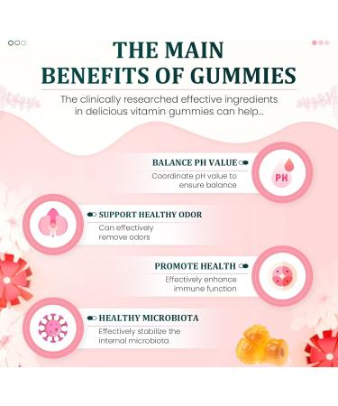 Qiyvipo New Feminine Balance Gummies for Women - Hawaiian Pineapple Premium Balance Gummies Gluten-Free Vegan for pH & Immune Support for Women Health (1) - Buy Online on GoSupps.com