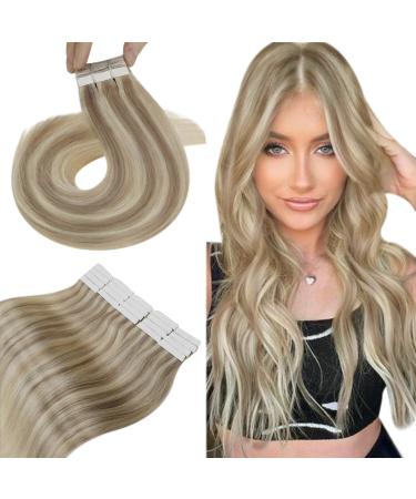 Hetto tape in Extensions real hair blonde extensions tape real hair thick hair hair climbing tape real hair remy tape extensions real hair ash blonde highlights #p17/23 50cm 50 cm 1-1 #17/2 23 blonde highlight - Buy Online on GoSupps.com