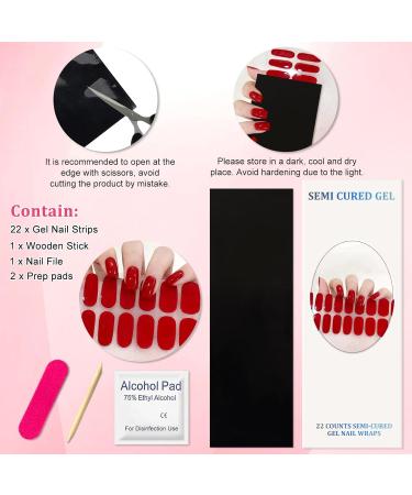 Buy Ceboic Self-Adhesive Nail Foils - 22pcs Red Gel Nail Polish Stripes - Salon Quality Full Wraps for Fingers & Toes - Ideal for UV/LED Lamp - Buy Online on GoSupps.com
