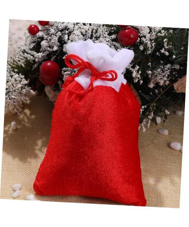 OFFSCH 8pcs Christmas Plush Bag Decor Xmas Present Bags Candy Storage Pouch Christmas Tree Pendant - Buy Online on GoSupps.com