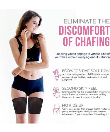 Buy Black Anti-Chafing Thigh Bands | Non-Slip Elastic Leg Comfort for Running & Sports (Size E - 62CM-70CM - Buy Online on GoSupps.com