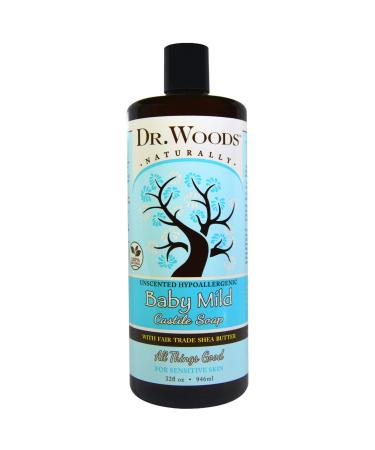 Dr. Woods Baby Mild Castile Soap with Fair Trade Shea Butter Unscented 32 fl oz (946 ml)