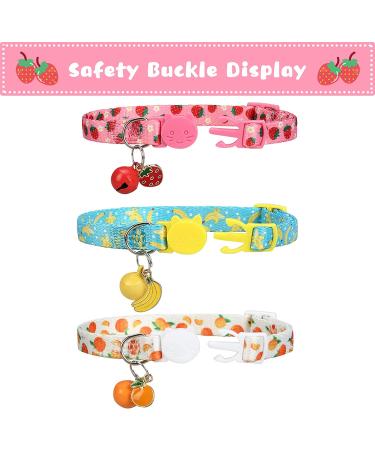 VKPETFR Breakaway Cat Collars with Bell & Cute Pendants - 3 Pack Adjustable Safety Kitten Collars - Ideal Decoration for Girl Boy Cats, Puppies, and Small Pets - Buy Online on GoSupps.com