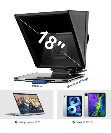 ILOKNZI i6/18 inch Wide Angle Teleprompter for 15.6 360 Hinge Laptop/Tablet | Wide-Angle Camera Lens for Prompter/Wedding/Facial Capture - Buy Online on GoSupps.com