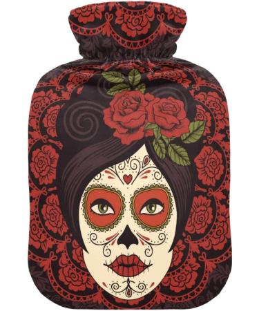 Buy Naanle Rose Mexican Skull Hot Water Bottle 1L Transparent Hand & Foot Warmer for Pain Relief & Heat Therapy International Shipping Available - Buy Online on GoSupps.com