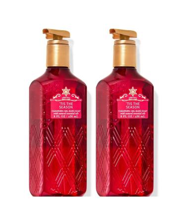 Bath & Body Works Hand Soap Cleansing Gel 8 Fl Oz Pack of 2 (Tis The Season)