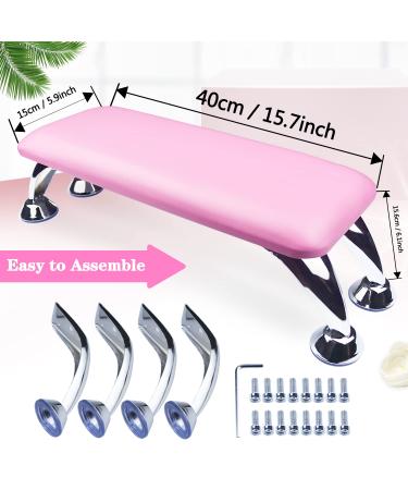Microfiber Leather Nail Arm Rest Cushion - Hand Rest for Acrylic Nails and Toenails - Manicure Stand Pillow for Nail Art - Pink - Buy Online on GoSupps.com