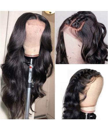 18 Brazilian Body Wave Lace Front Wig with Baby Hair | Pre-Plucked & Bleached Knots | 150% Density | Natural Black Color - Perfect for Black Women - Buy Online on GoSupps.com