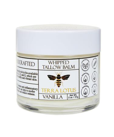 Organic Whipped Tallow Body Butter Lightweight Long-lasting Hydrating Moisturizer Infused with Olive Oil Handmade Nourishing Essential Body Care - 2 oz (Lavender)