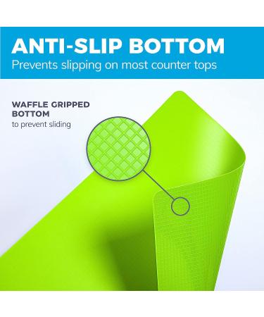 Set of 4 Extra Thick Flexible Plastic Cutting Board Mats with Food Icons & EZ-Grip Waffle Back - Chopping Board Set with Textured Waffle Grip Bottom - Large Vibrant Mats for Anti-Slip Slicing - Buy Online on GoSupps.com